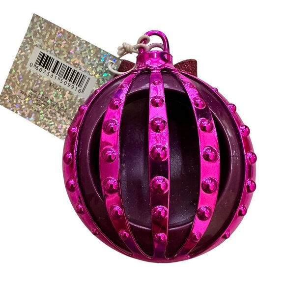Bath & Body Works Purple Holiday Ornament Glitter Bow Air Freshener Scentportabl - Picture 7 of 8